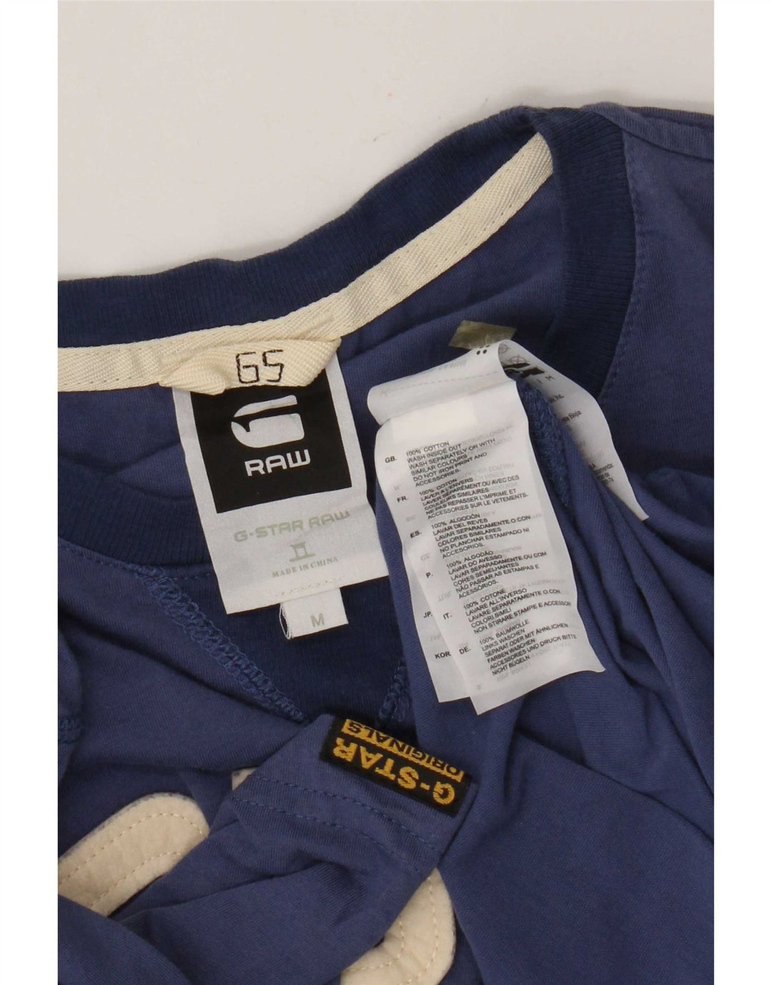 G-Star T-Shirt Graphique Homme Bleu Marine Moyen Coton