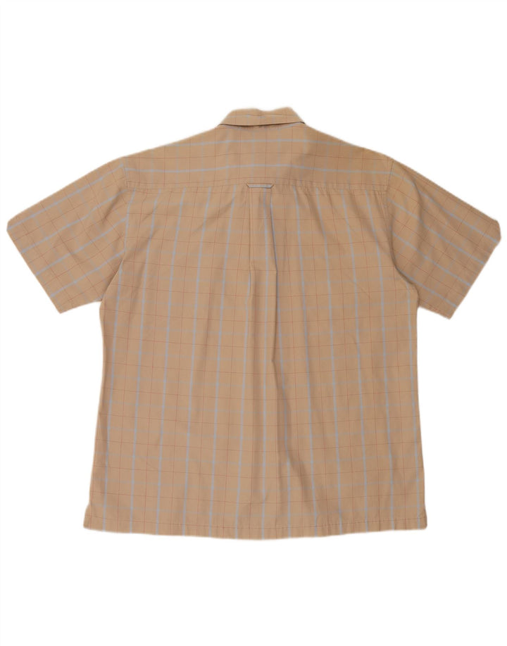 Ben Sherman Chemise à manches courtes pour homme Grand carreaux beiges
