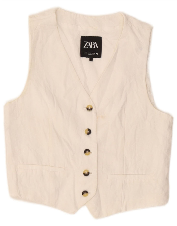 Zara Femme Gilet UK 6 XS Blanc