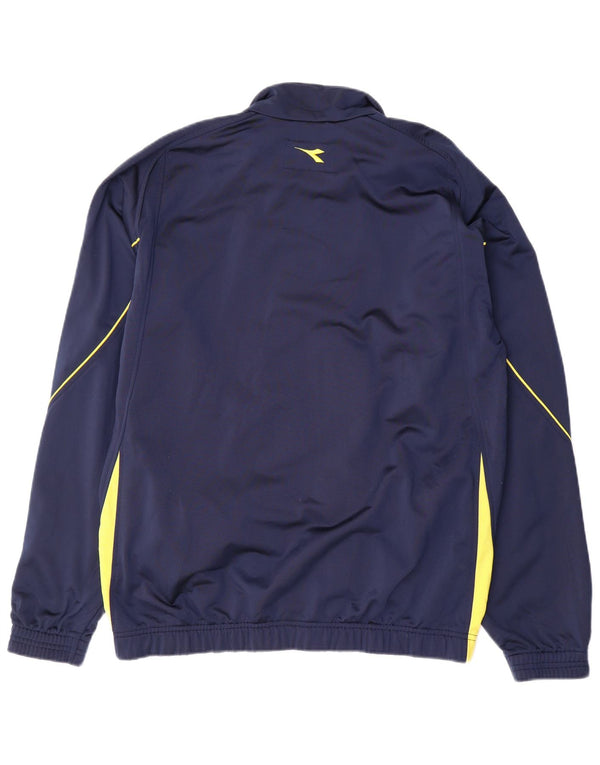 Diadora Veste de survêtement graphique pour hommes, grand, bleu marine, colour block