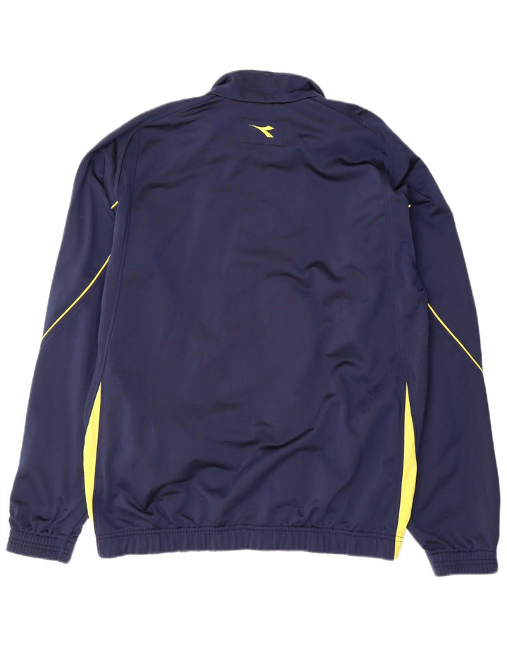 Diadora Veste de survêtement graphique pour hommes, grand, bleu marine, colour block