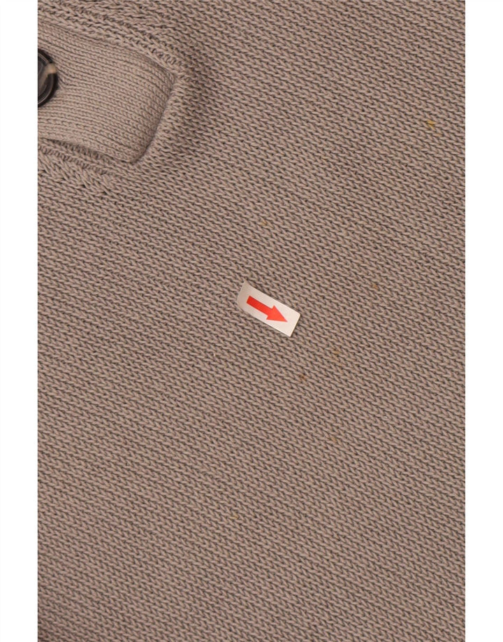 Reiss Pull col boutonné pour homme XL Gris Coton