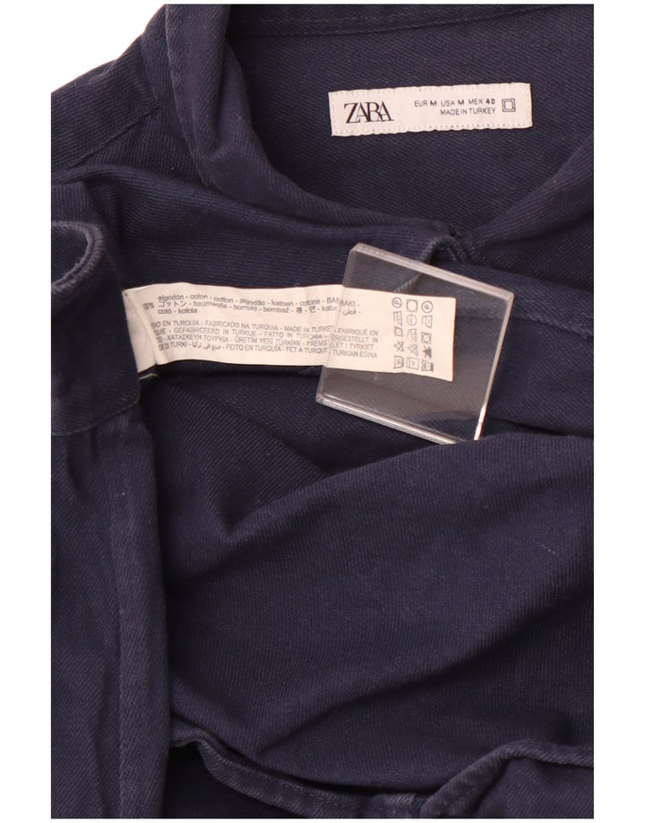 ZARA Chemise Flanelle Homme Bleu Marine Moyen Coton