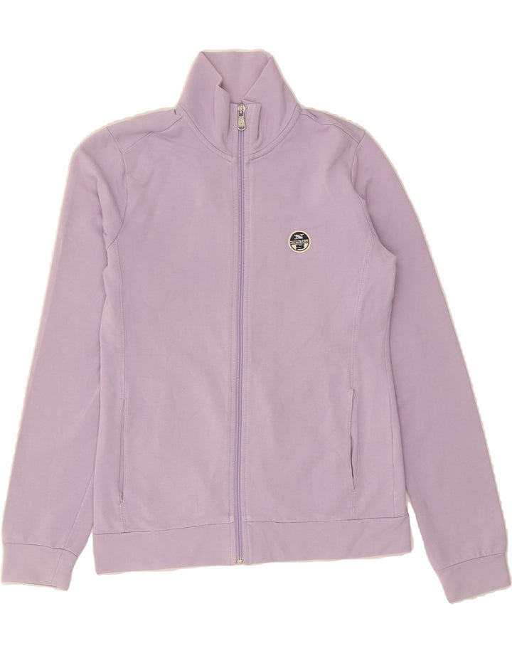 NORTH SAILS Womens Tracksuit Top Jacket UK 10 Small Purple Cotton Vintage North Sails and Second-Hand North Sails from Messina Hembry 