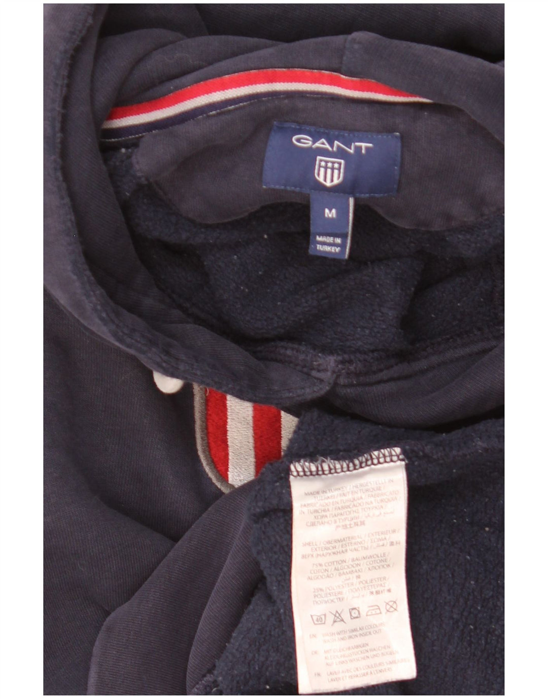 Gant Pull à Capuche Graphique Homme Bleu Marine Moyen Coton