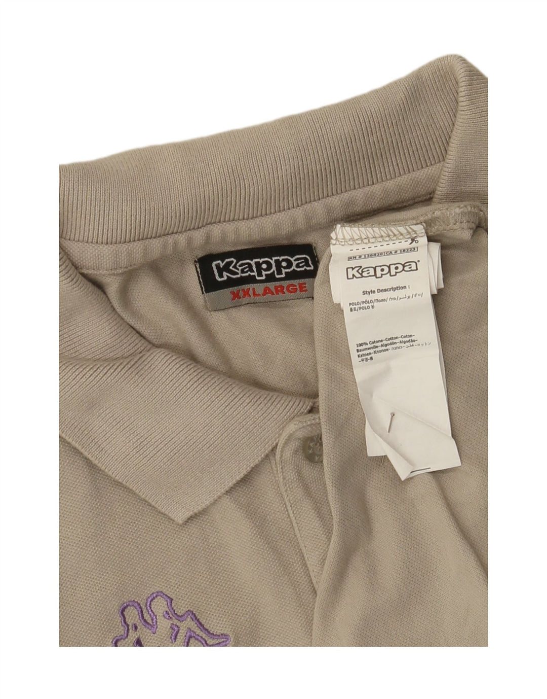 Kappa Polo Homme 2XL Beige Coton