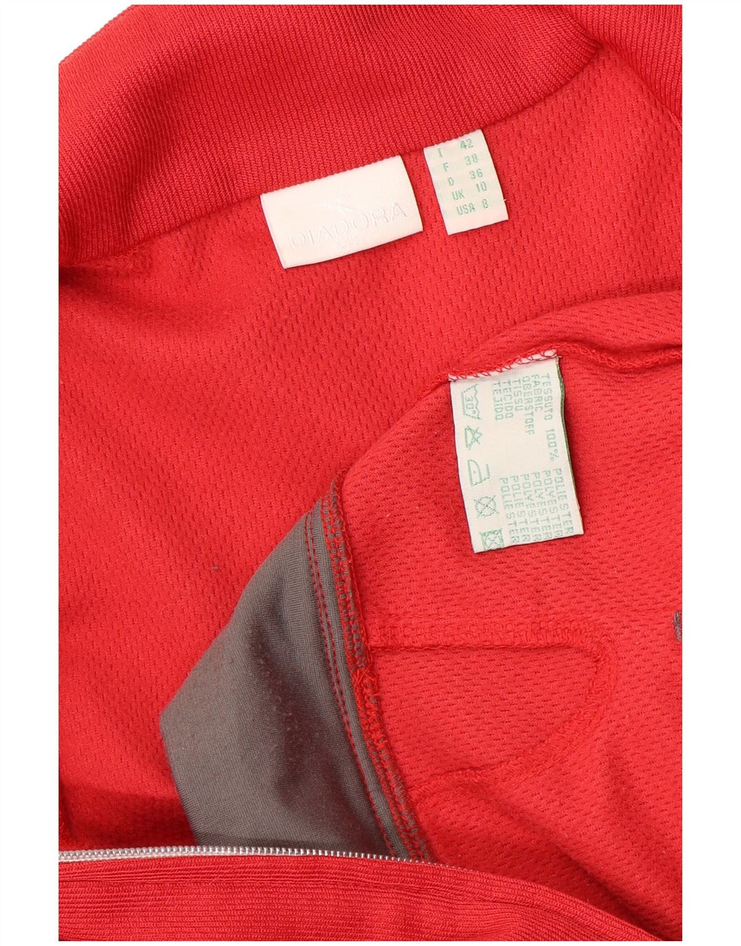 Diadora Veste de survêtement surdimensionnée pour femme UK 10 Small Rouge Colourblock