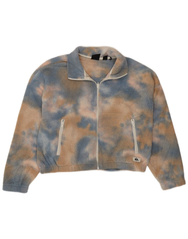Quiksilver Veste polaire surdimensionnée pour femme UK 16 Large Bleu Tie Dye
