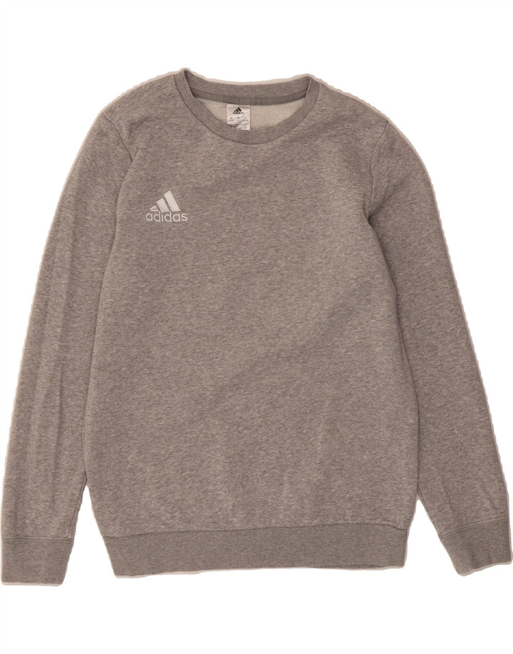 ADIDAS Boys Sweatshirt Jumper 13-14 Years  Grey Vintage Adidas and Second-Hand Adidas from Messina Hembry 