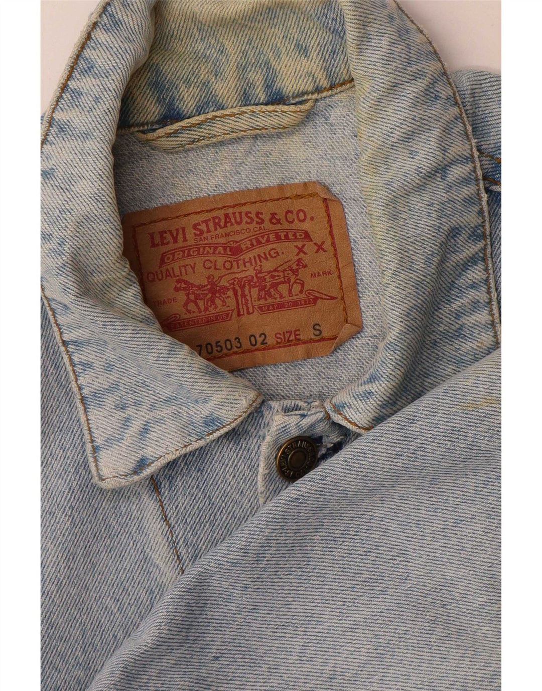 Levi's Veste en Jean Homme UK 36 Petit Bleu Coton