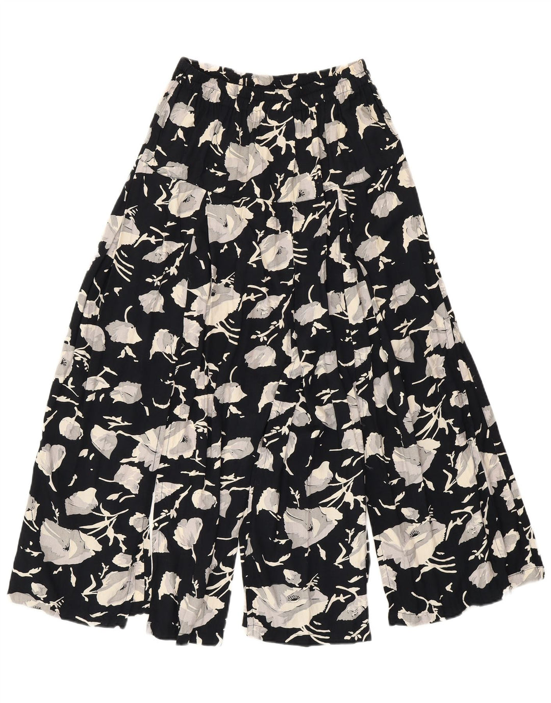 MISS JOY Jupe trapèze taille haute pour femme IT 38 XS W26 Viscose florale noire