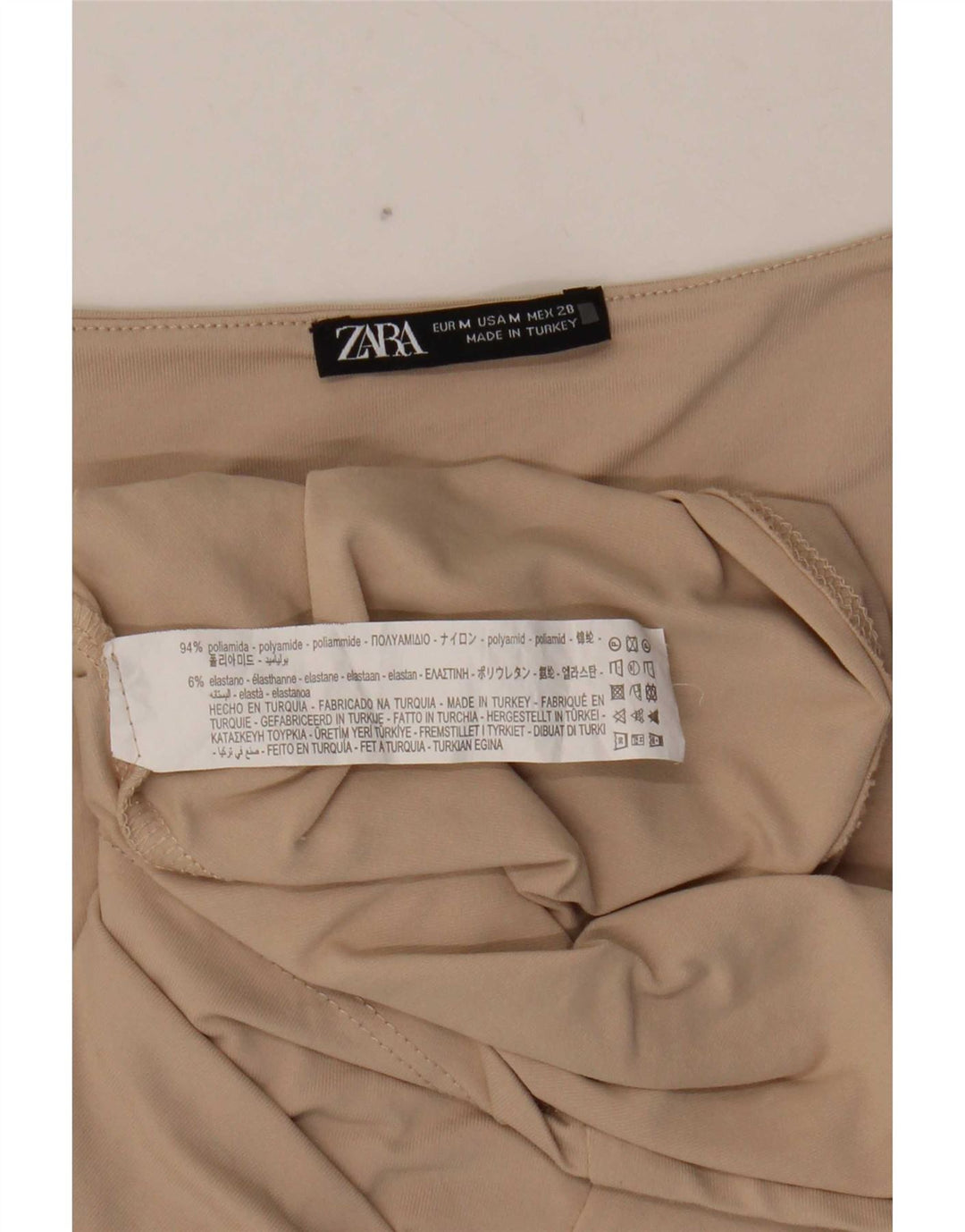 Zara Femme Débardeur UK 12 Beige Moyen Polyamide
