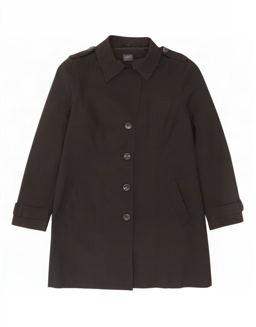 Marks & Spencer Trench-Coat Femme UK 16 Large Noir Polyester