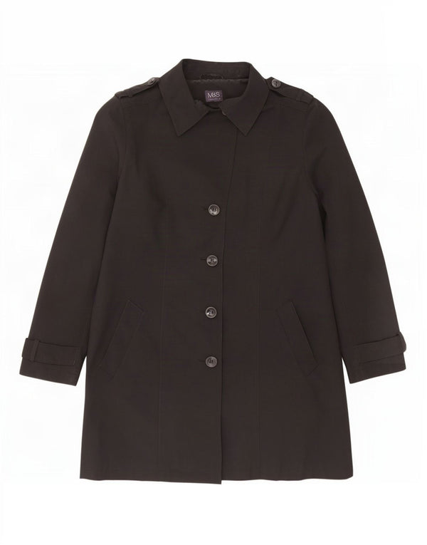 Marks & Spencer Trench-Coat Femme UK 16 Large Noir Polyester