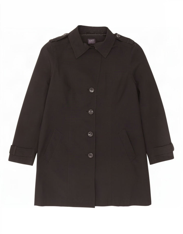 Marks & Spencer Trench-Coat Femme UK 16 Large Noir Polyester