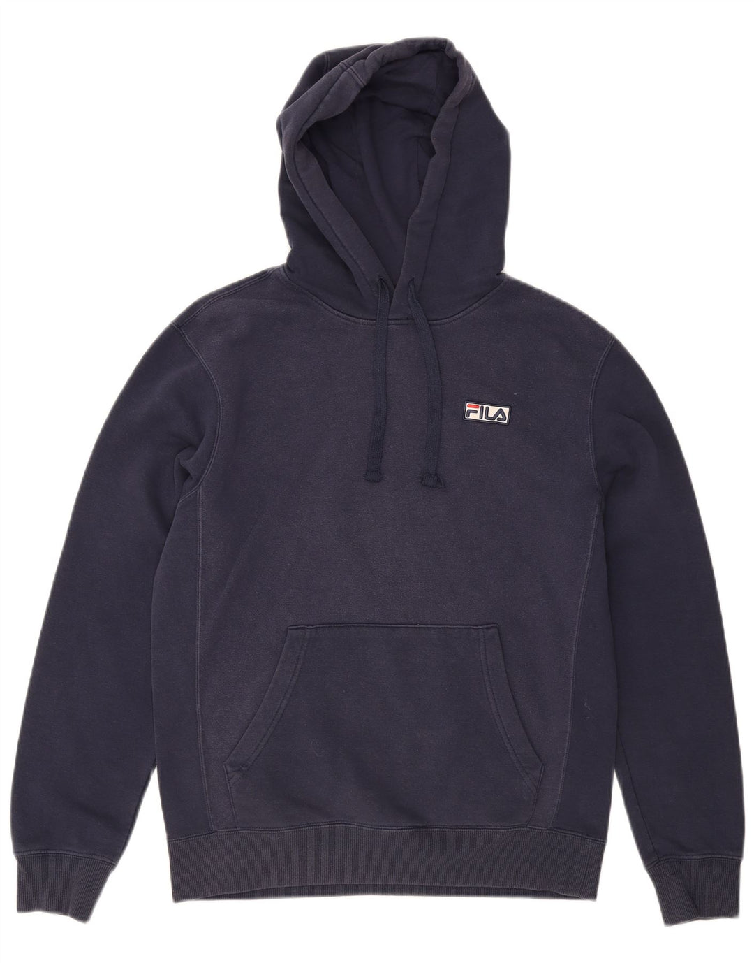 FILA Mens Hoodie Jumper Small Navy Blue Cotton