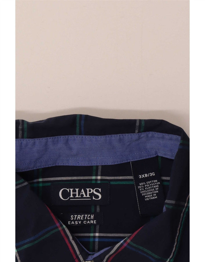 Chaps Chemise Stretch Homme 3XL Bleu Marine à Carreaux Coton