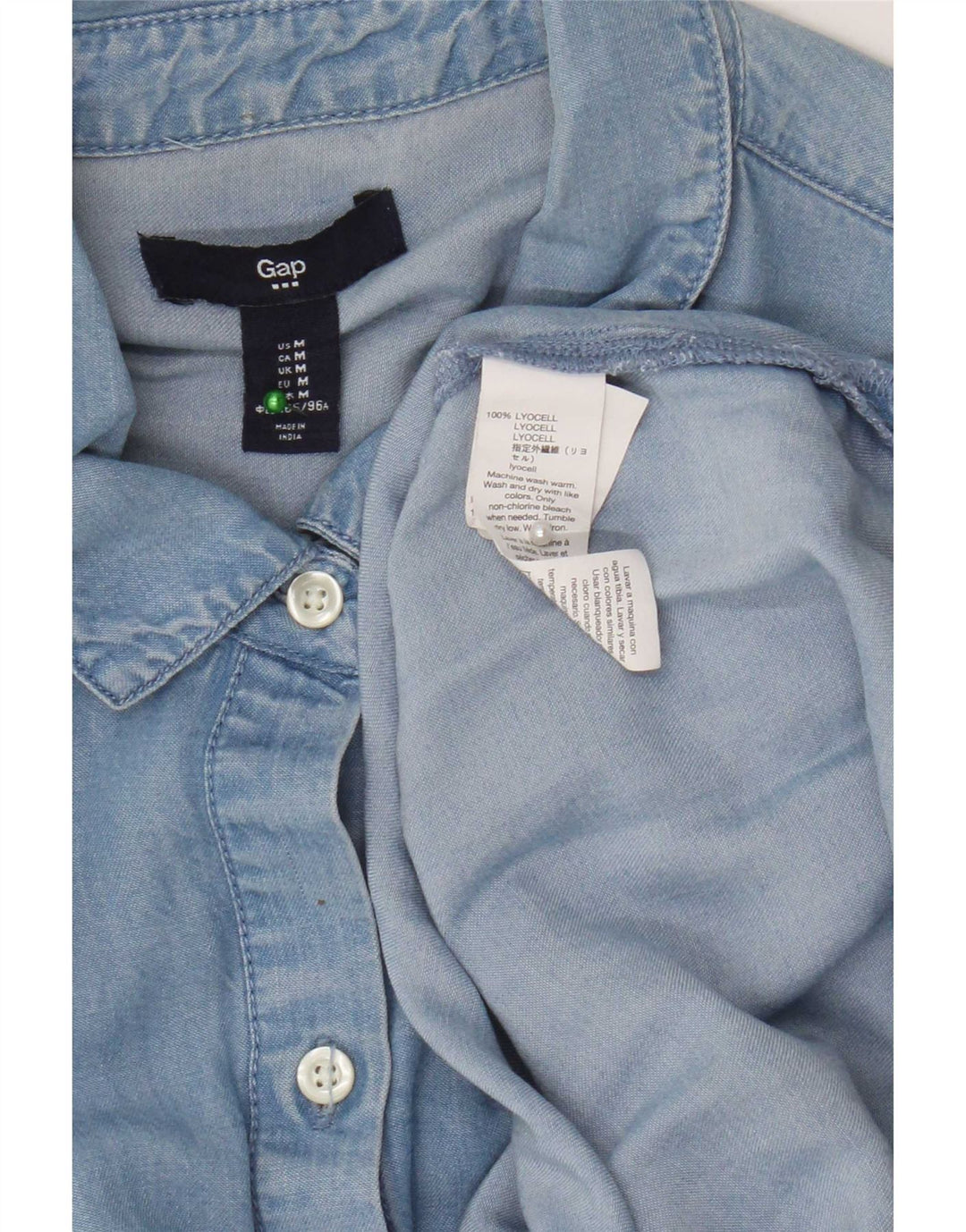 Gap Chemise en jean pour femme UK 14 Bleu moyen Lyocell