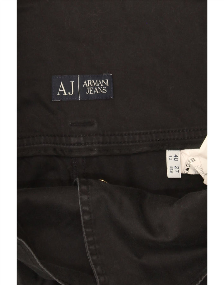 ARMANI JEANS Womens Straight Cargo Trousers EU 40 Medium W26 L27 Black Vintage Armani Jeans and Second-Hand Armani Jeans from Messina Hembry 