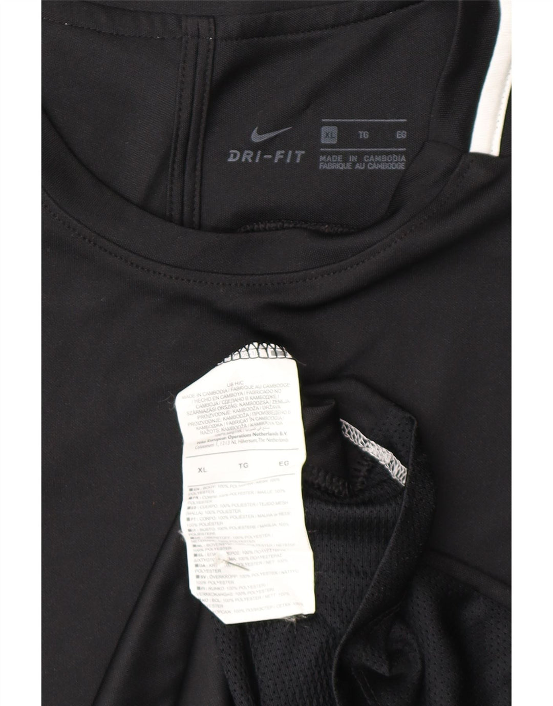 Nike Hommes Dri Fit T-Shirt Haut XL Noir Polyester