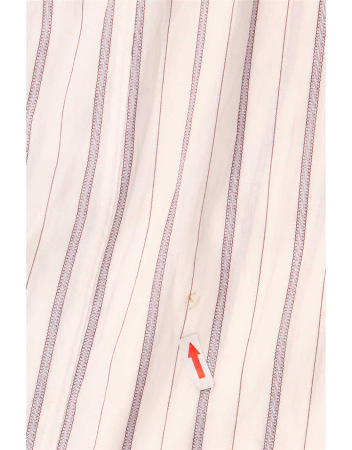 Benetton Chemise pull à manches 3/4 pour femme UK 10 Petit blanc rayé