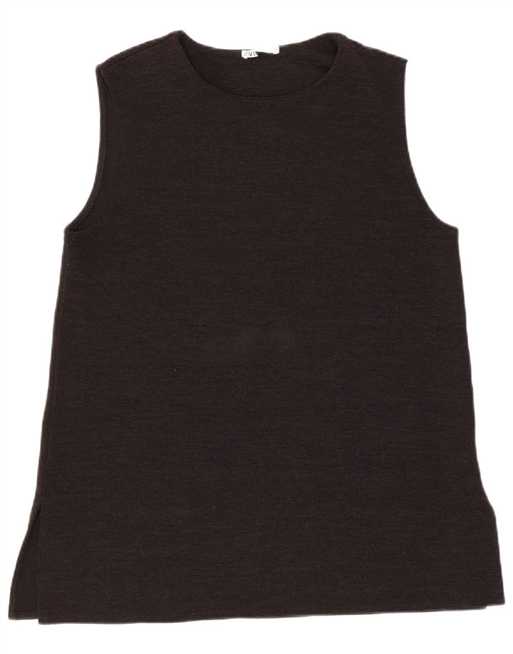 ZARA Femme Débardeur UK 12 Medium Noir