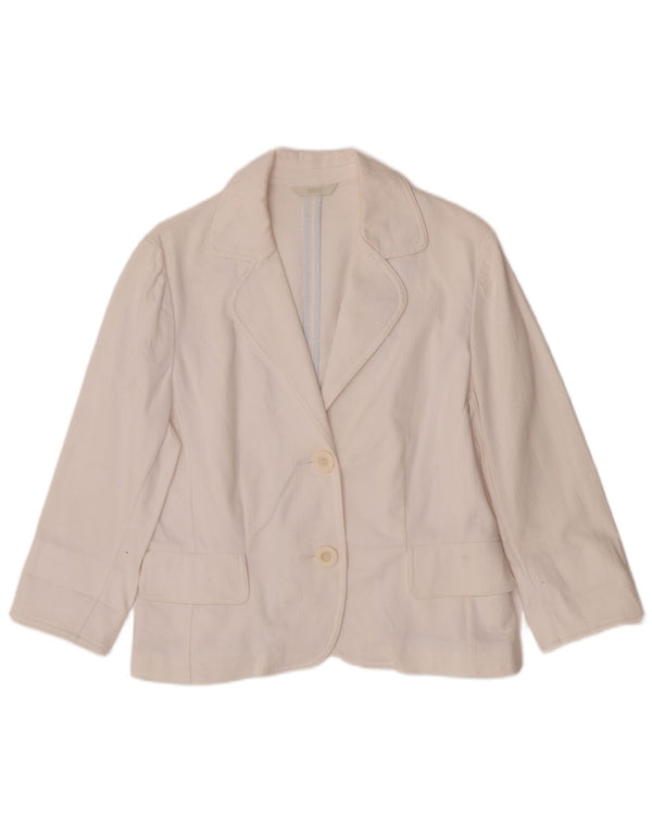 Marks & Spencer Veste blazer à manches 3/4 et 2 boutons pour femme UK 14 Blanc moyen
