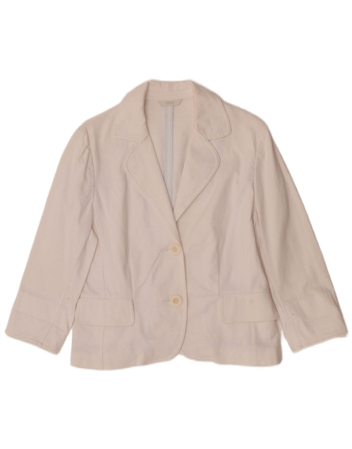 Marks & Spencer Veste blazer à manches 3/4 et 2 boutons pour femme UK 14 Blanc moyen