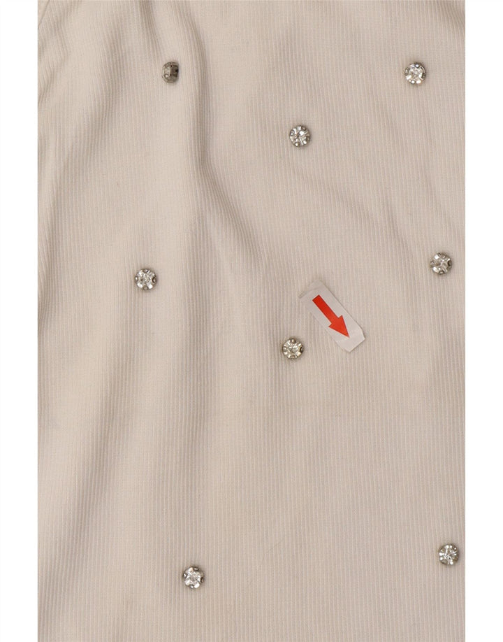 Top court à col licou pour femmes Zara UK 8 Petit Blanc