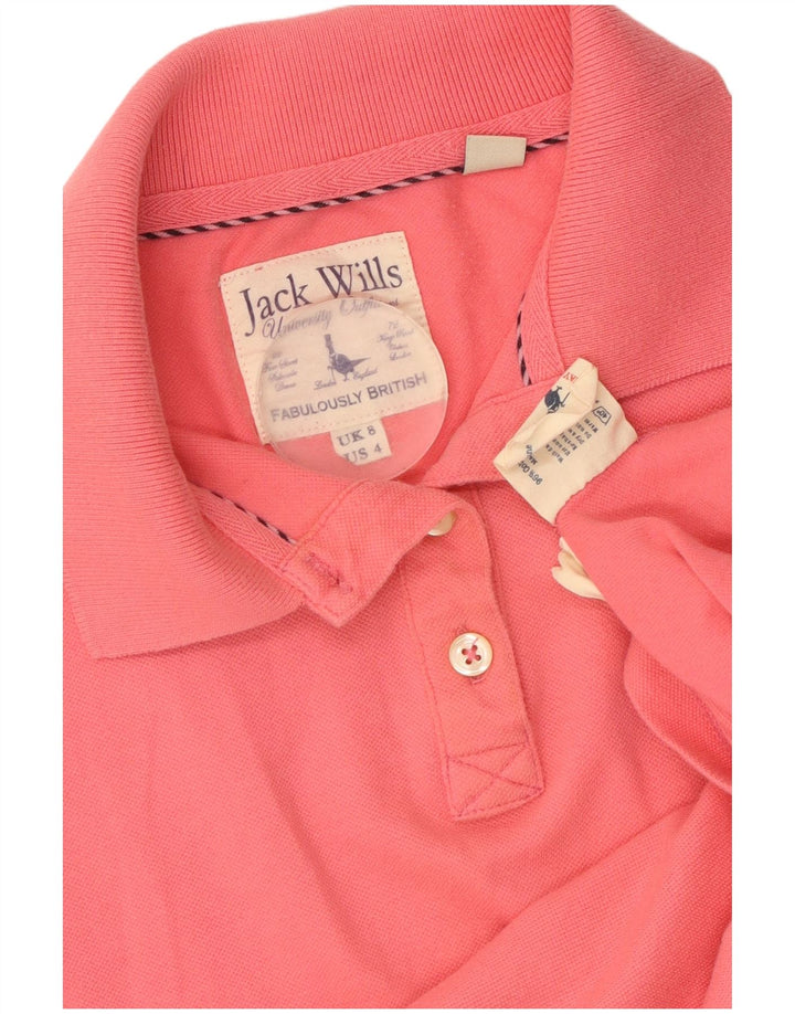 JACK WILLS Polo Femme UK 8 Petit Rose Coton