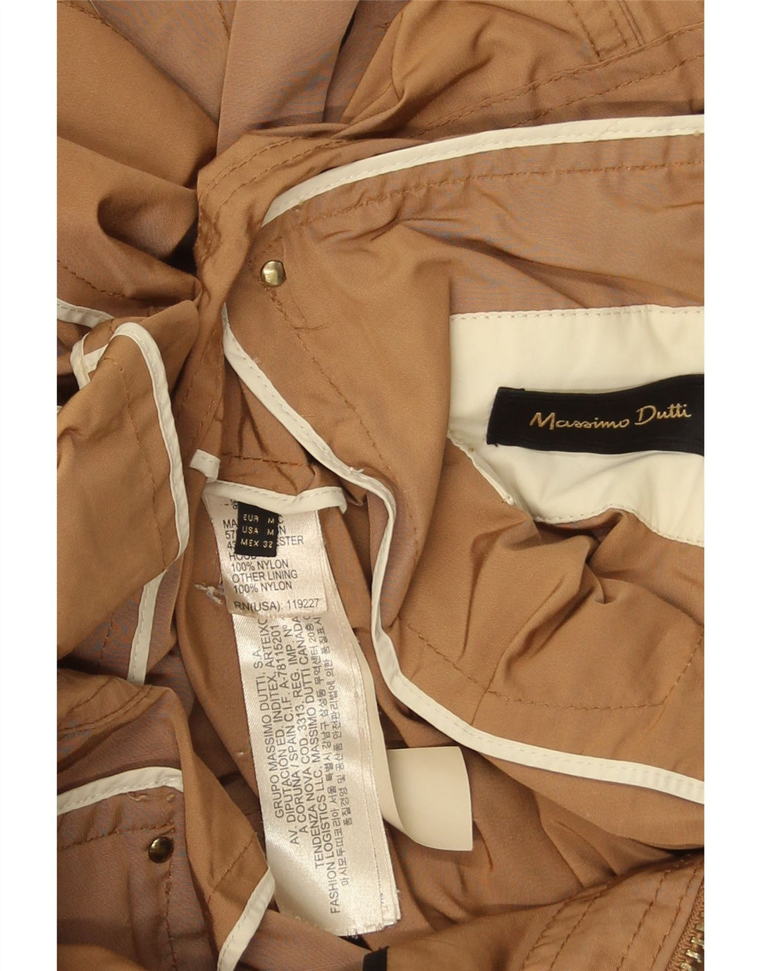 Massimo Dutti Veste utilitaire pour femme UK 14 Coton beige moyen