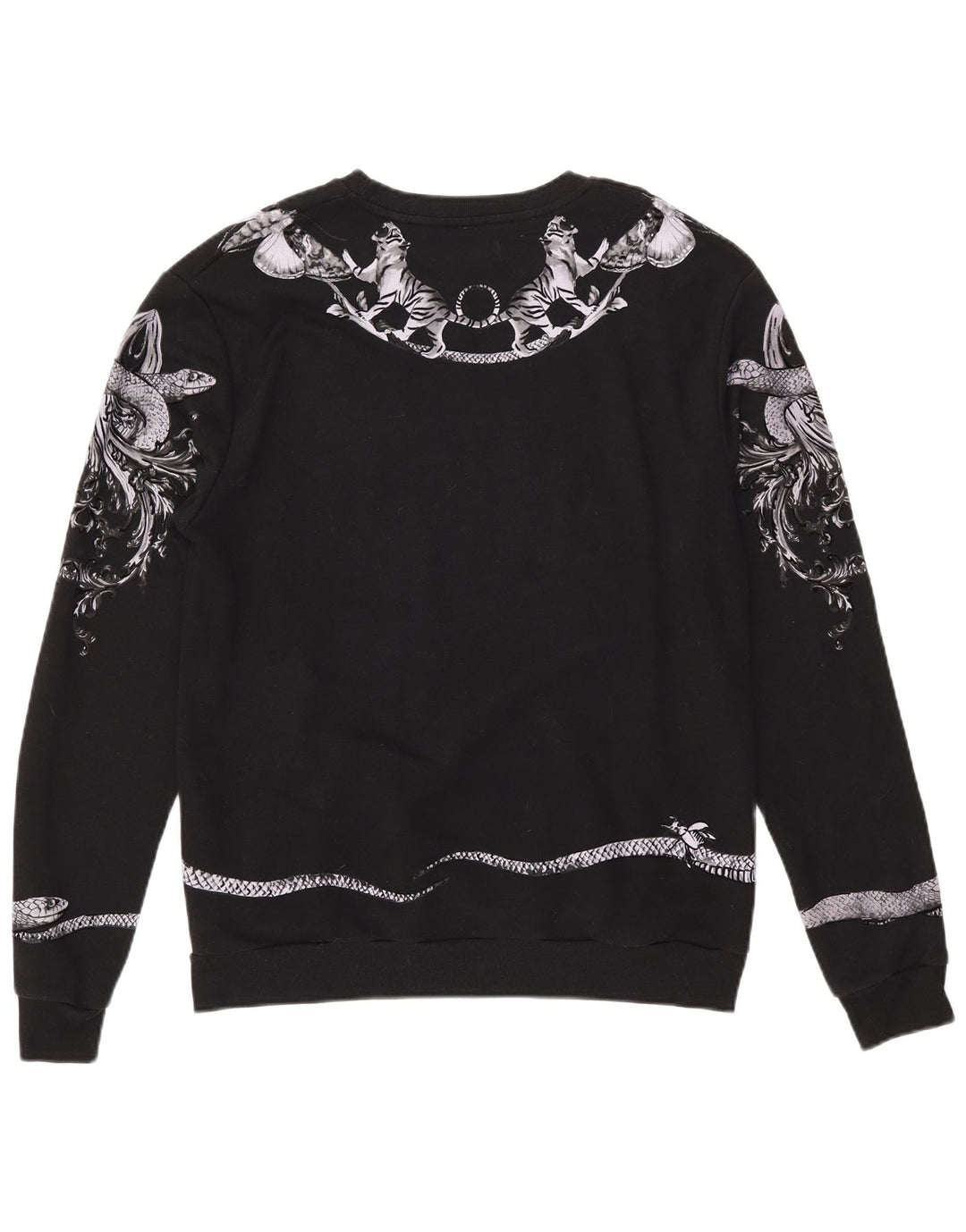 Zara Homme Graphic Sweatshirt Jumper XL Noir Coton