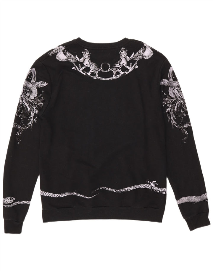 Zara Homme Graphic Sweatshirt Jumper XL Noir Coton