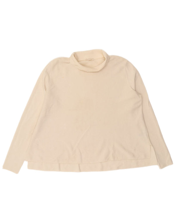 Cos Chemisier coupe ample à col roulé pour femme UK 44 en coton blanc cassé moyen