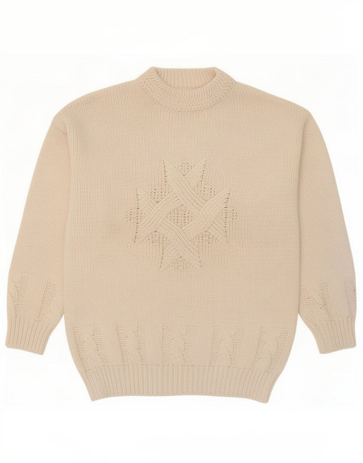 vintage Mens Turtle Neck Jumper Pull Grande Laine Blanche