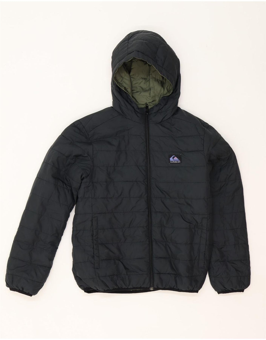 Quiksilver Veste matelassée réversible à capuche pour garçon 11-12 ans Kaki moyen