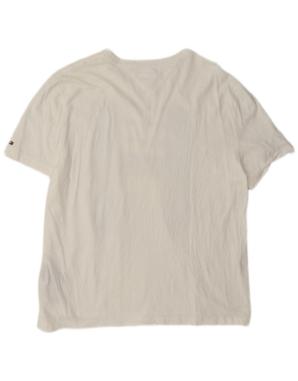 Tommy Hilfiger T-shirt graphique pour hommes, grand coton blanc