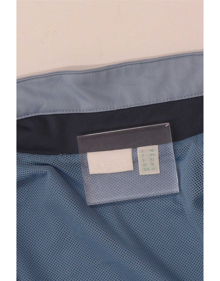Diadora Veste de survêtement surdimensionnée pour femme UK 16 Large Bleu Colorblock