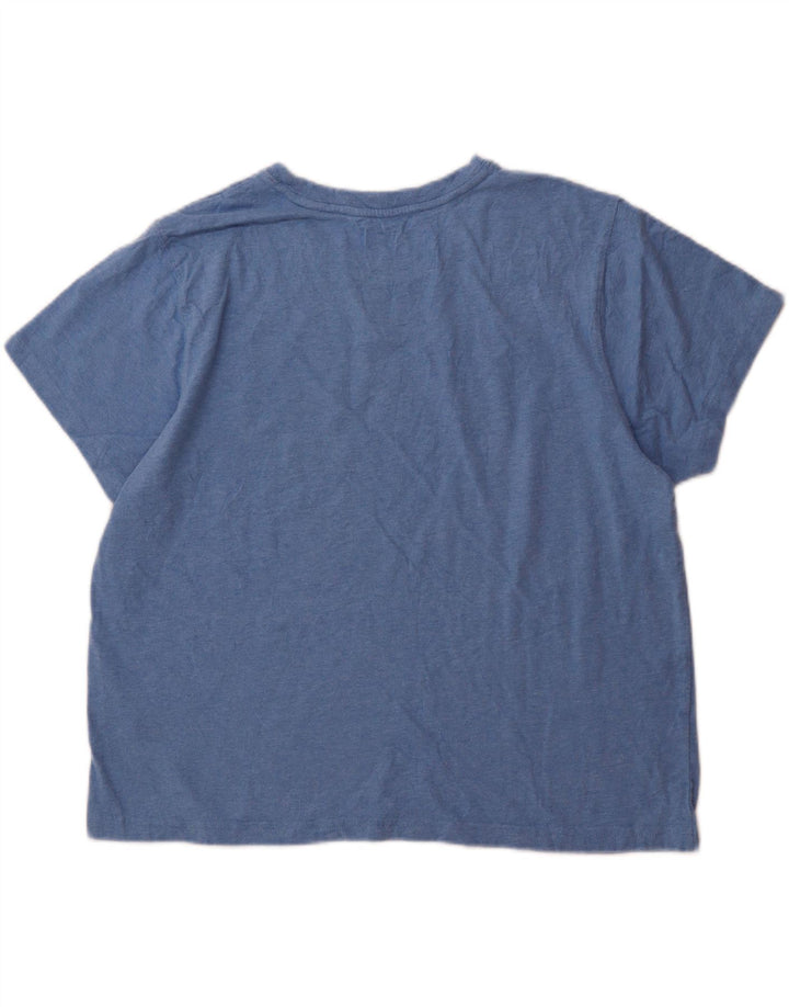 L.L.BEAN Womens T-Shirt Top UK 14 Medium Blue Cotton