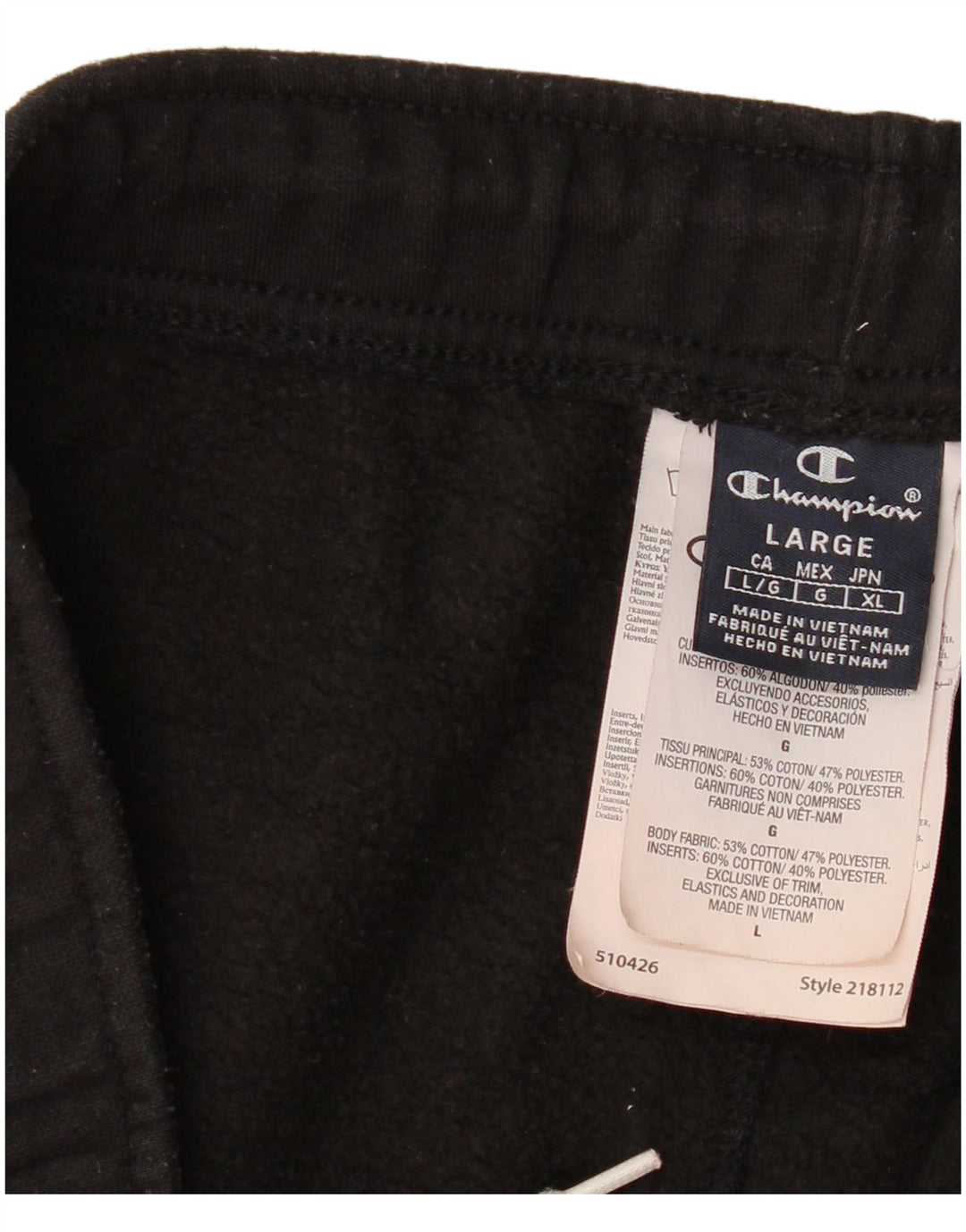 Champion Pantalon De Survêtement Homme Large Noir Coton