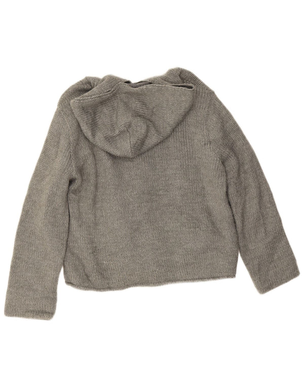Patrizia Pepe Pull Cardigan à Capuche pour Femme UK 14 Grande Laine Grise