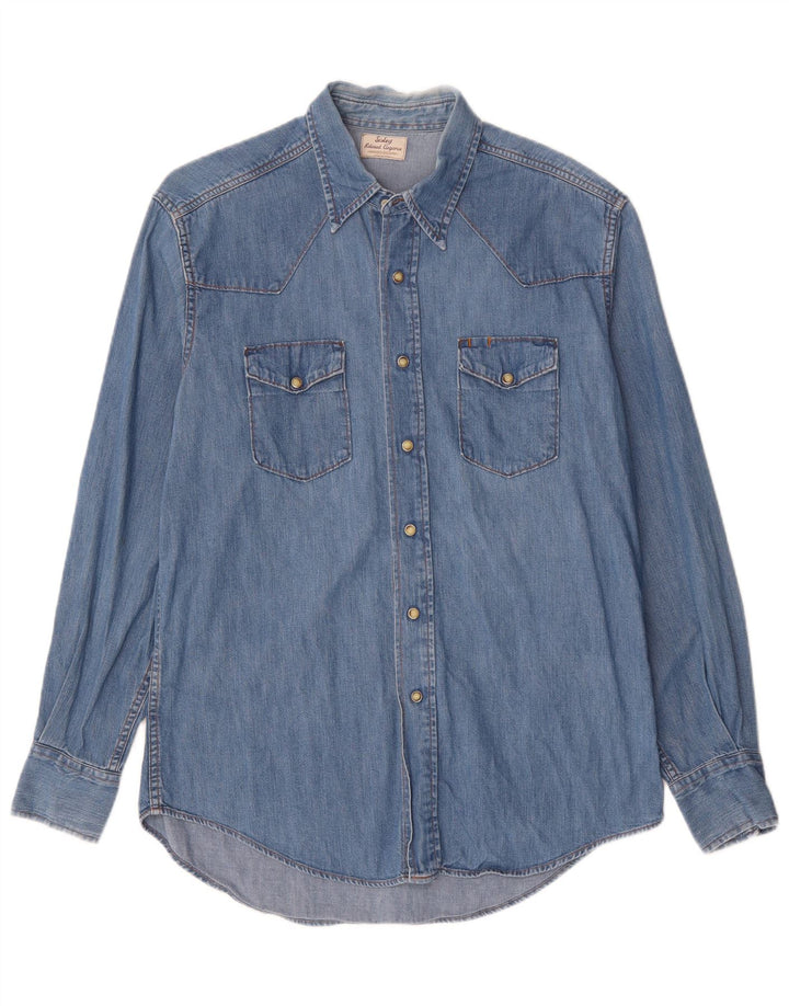 SISLEY Chemise en Jean Homme Bleu Moyen