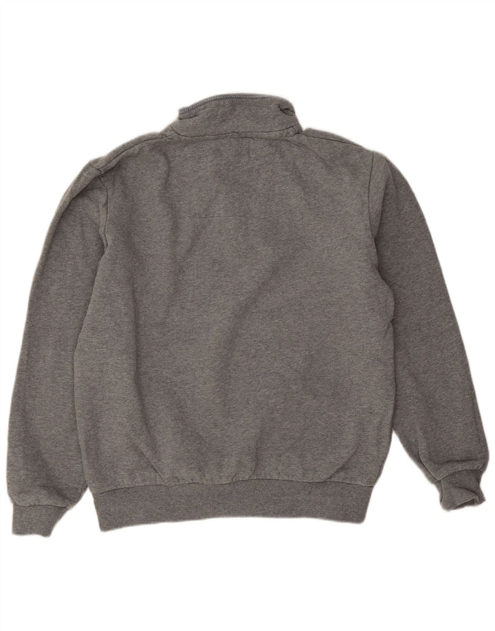 Crew Clothing Sweat-shirt à col zippé pour homme en coton gris moyen