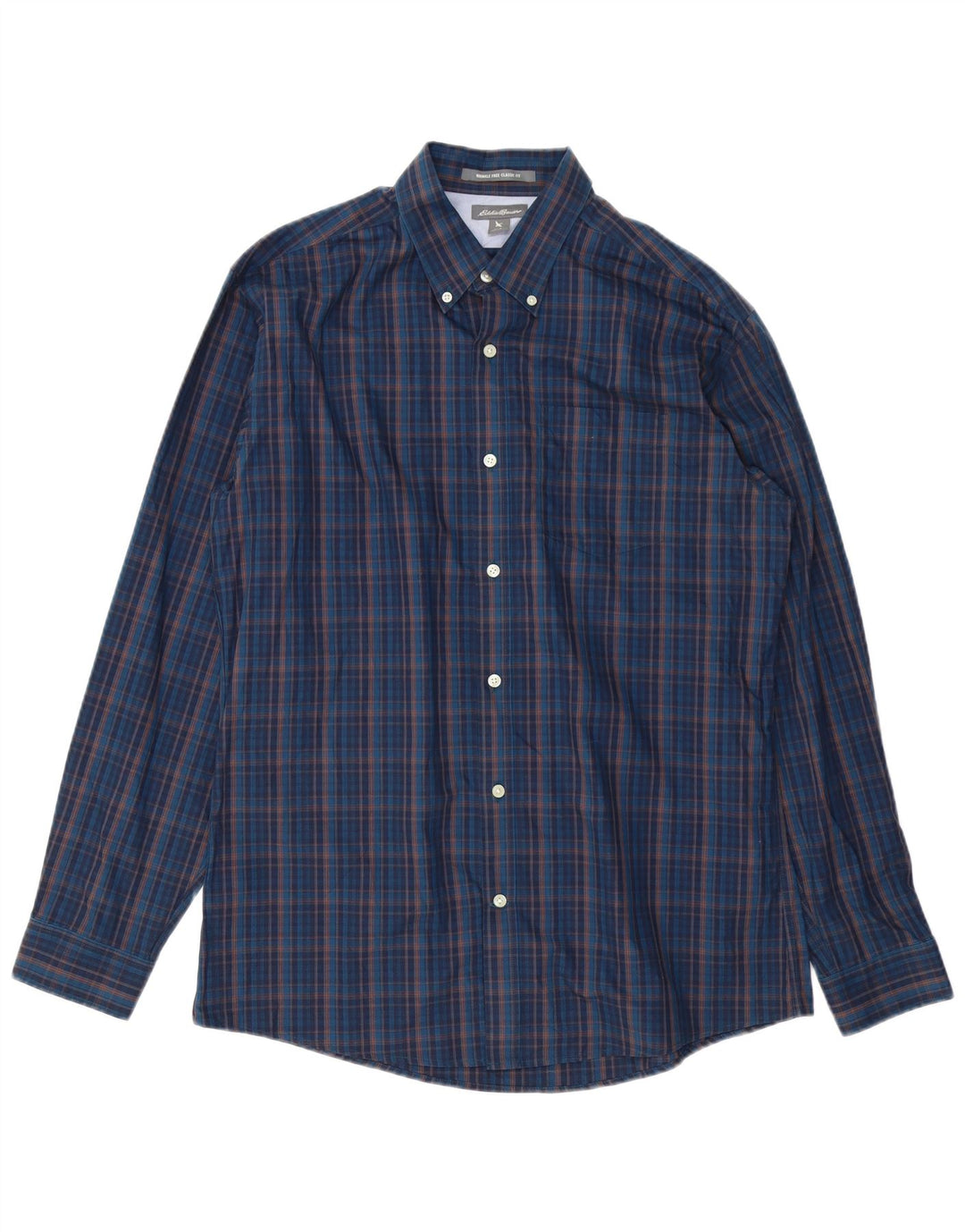 Eddie Bauer Chemise classique pour homme en coton à carreaux bleu marine