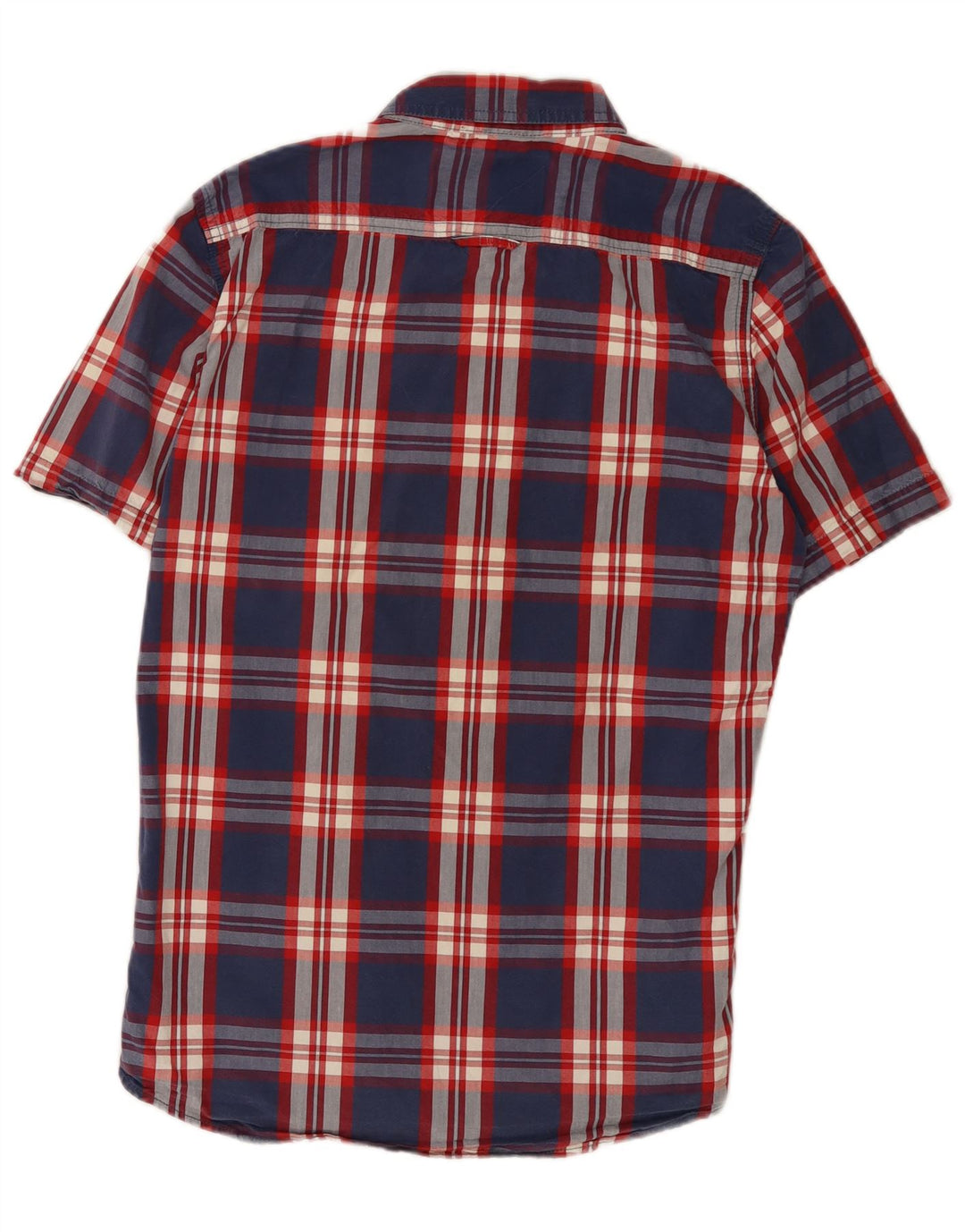 Superdry Chemise à Manches Courtes Homme Bleu Marine Moyen Check Cotton