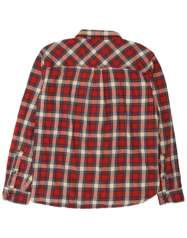 Fat Face Chemise en flanelle coupe classique pour homme XL Rouge à carreaux en coton