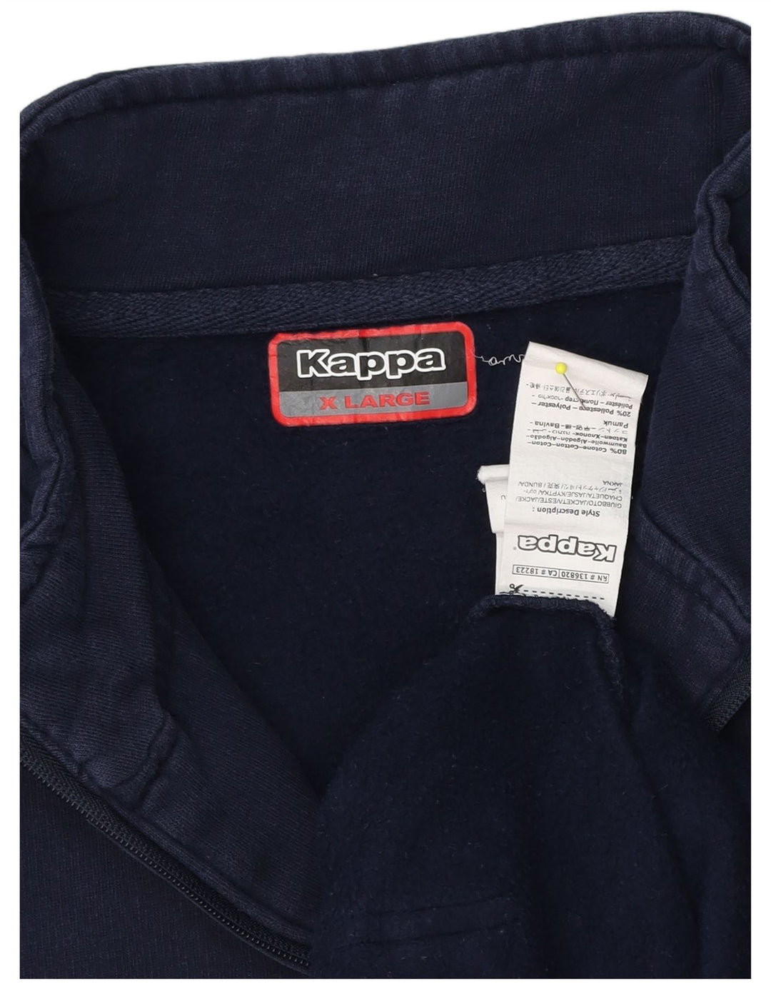 Kappa Veste de survêtement pour homme en coton bleu marine Taille L