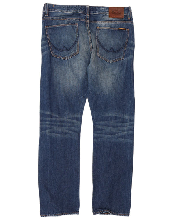 Superdry Jean Droit W34 L32 Homme Bleu Coton
