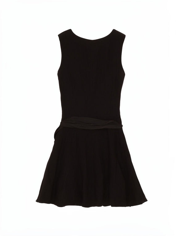 Marina Babini Robe trapèze sans manches pour femme IT 46 Large laine noire