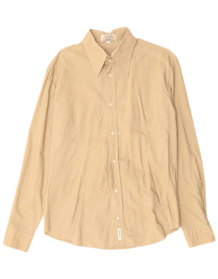 Armani Jeans Chemise Homme Large Coton Rayé Beige